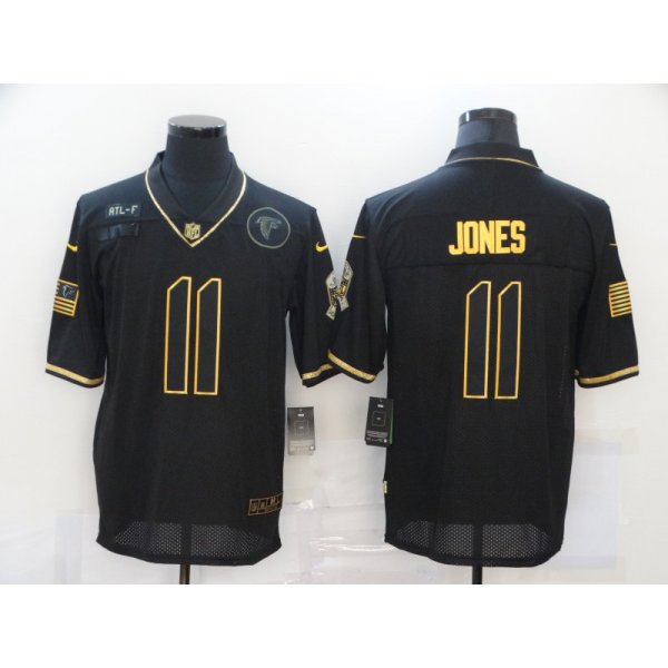 Men's Atlanta Falcons #11 Julio Jones Black Gold 2020 Salute To Service Stitched NFL Nike Limited Jersey