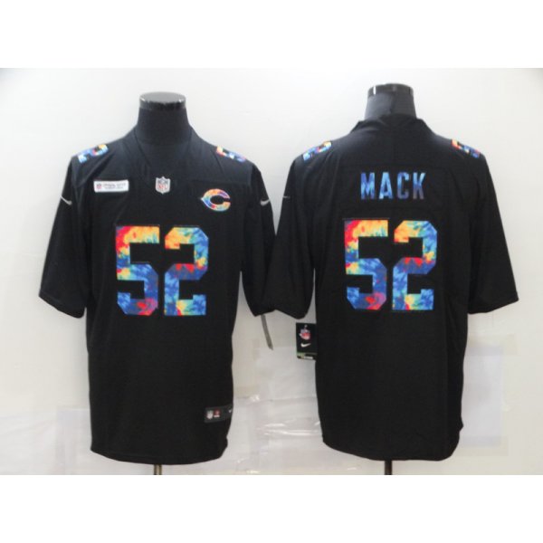 Men's Chicago Bears #52 Khalil Mack Multi-Color Black 2020 NFL Crucial Catch Vapor Untouchable Nike Limited Jersey