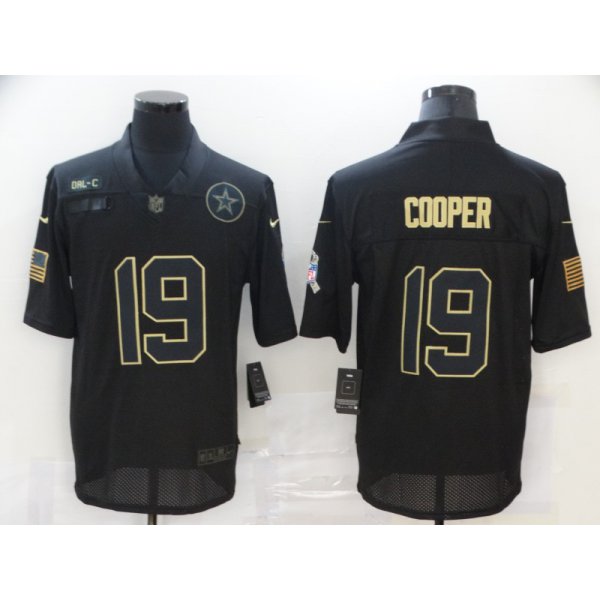 Men's Dallas Cowboys #19 Amari Cooper Black 2020 Salute To Service Stitched NFL Nike Limited Jersey