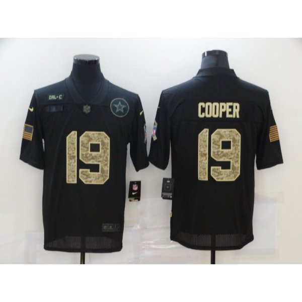 Men's Dallas Cowboys #19 Amari Cooper Black Camo 2020 Salute To Service Stitched NFL Nike Limited Jersey