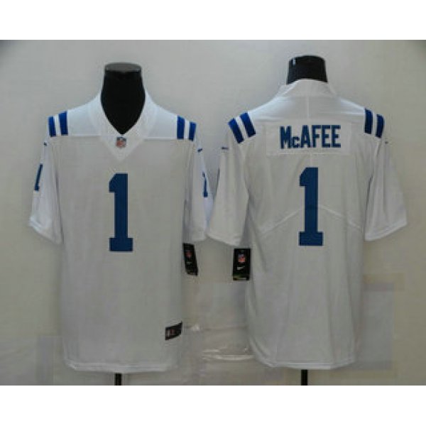 Men's Indianapolis Colts #1 Pat McAfee White 2017 Vapor Untouchable Stitched NFL Nike Limited Jersey