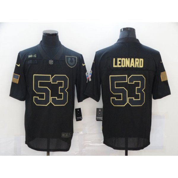 Men's Indianapolis Colts #53 Darius Leonard Black 2020 Salute To Service Stitched NFL Nike Limited Jersey