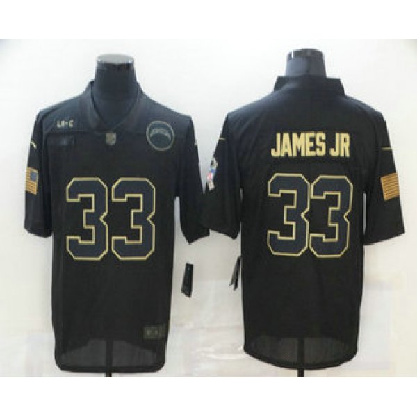 Men's Los Angeles Chargers #33 Derwin James Jr Black 2020 Salute To Service Stitched NFL Nike Limited Jersey