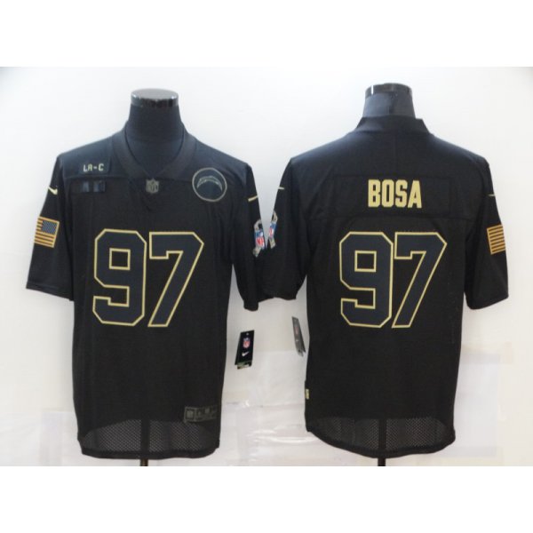 Men's Los Angeles Chargers #97 Joey Bosa Black 2020 Salute To Service Stitched NFL Nike Limited Jersey