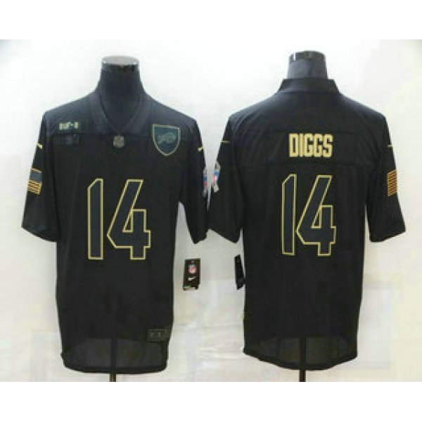 Men's Minnesota Vikings #14 Stefon Diggs Black 2020 Salute To Service Stitched NFL Nike Limited Jersey