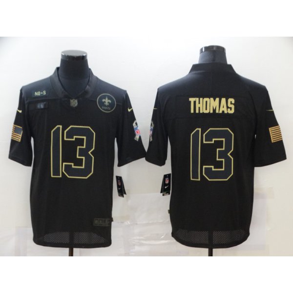 Men's New Orleans Saints #13 Michael Thomas Black 2020 Salute To Service Stitched NFL Nike Limited Jersey