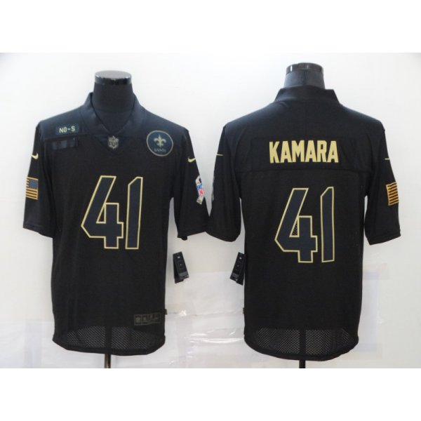 Men's New Orleans Saints #41 Alvin Kamara Black 2020 Salute To Service Stitched NFL Nike Limited Jersey