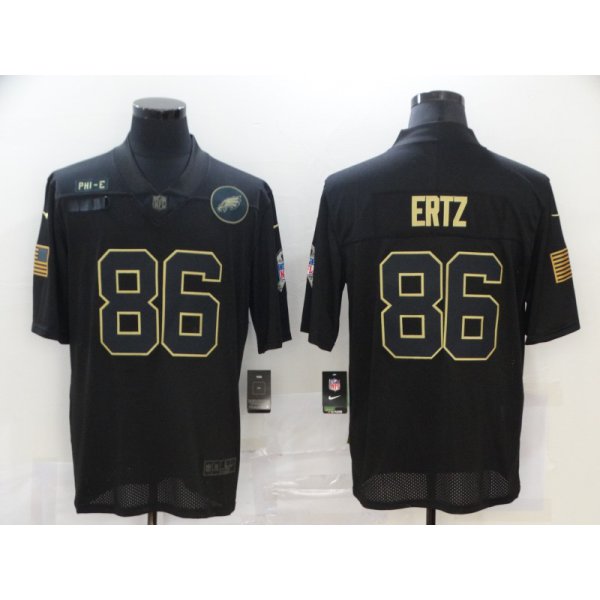 Men's Philadelphia Eagles #86 Zach Ertz Black 2020 Salute To Service Stitched NFL Nike Limited Jersey