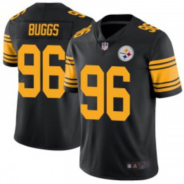 Men's Pittsburgh Steelers #96 Isaiah Buggs Limited Black Color Rush Jersey