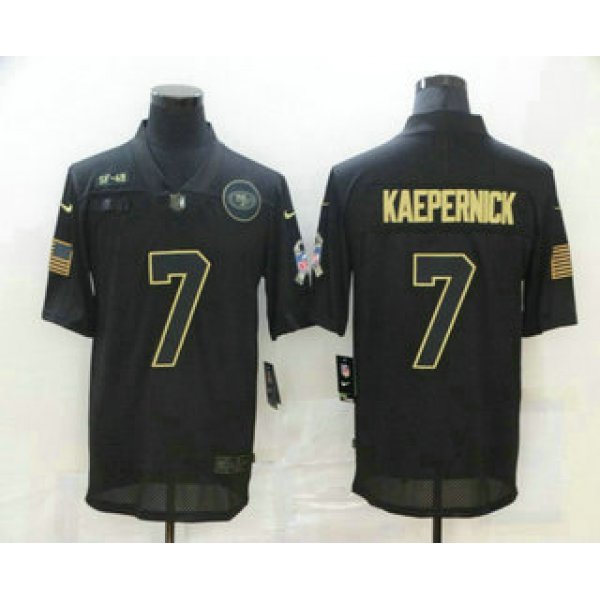 Men's San Francisco 49ers #7 Colin Kaepernick Black 2020 Salute To Service Stitched NFL Nike Limited Jersey