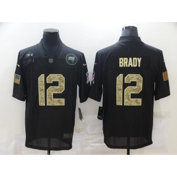 Men's Tampa Bay Buccaneers #12 Tom Brady Black Camo 2020 Salute To Service Stitched NFL Nike Limited Jersey