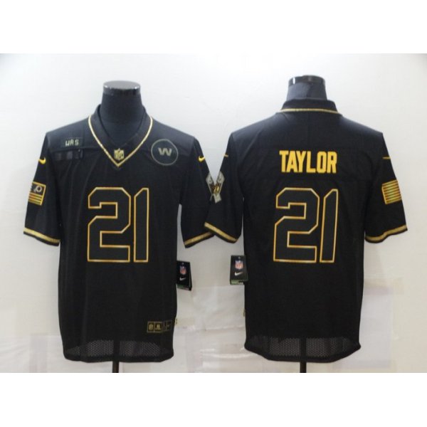 Men's Washington Redskins #21 Sean Taylor Black Gold 2020 Salute To Service Stitched NFL Nike Limited Jersey
