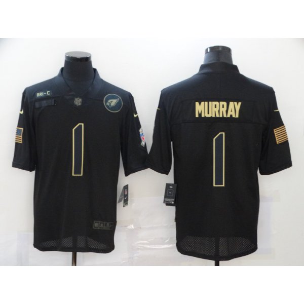 Men's Arizona Cardinals #1 Kyler Murray Black 2020 Salute To Service Stitched NFL Nike Limited Jersey