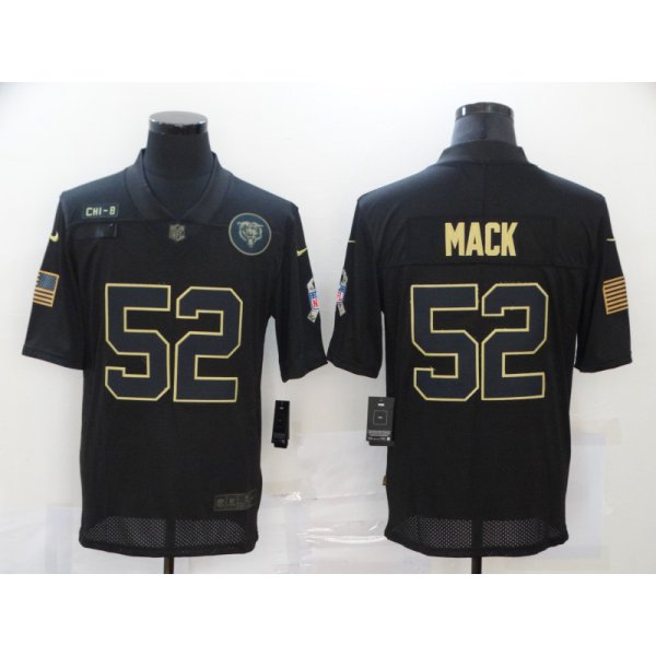 Men's Chicago Bears #52 Khalil Mack Black 2020 Salute To Service Stitched NFL Nike Limited Jersey