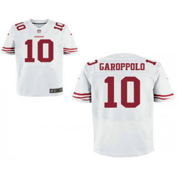 Men's San Francisco 49ers #10 Jimmy Garoppolo White Road Stitched NFL Nike Elite Jersey