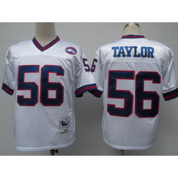 New York Giants #56 Lawrence Taylor White Throwback Jersey
