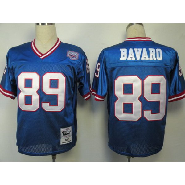 New York Giants #89 Mark Bavaro Blue Throwback Jersey