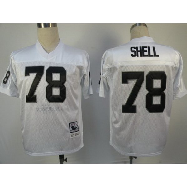 Oakland Raiders #78 Art Shell White Throwback Jersey