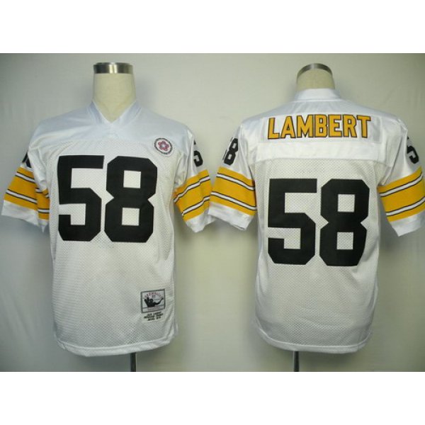 Pittsburgh Steelers #58 Jack Lambert White Throwback Jersey