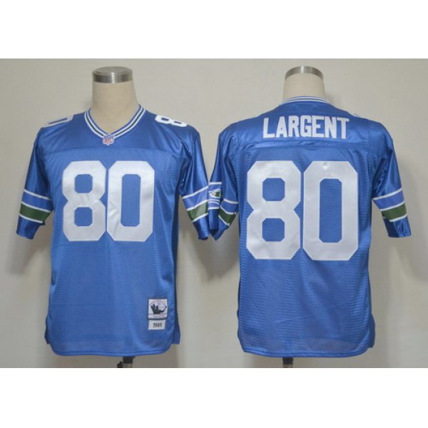 Seattle Seahawks #80 Steve Largent Blue Throwback Jersey