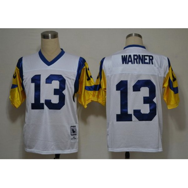 St. Louis Rams #13 Curt Warner White Throwback Jersey