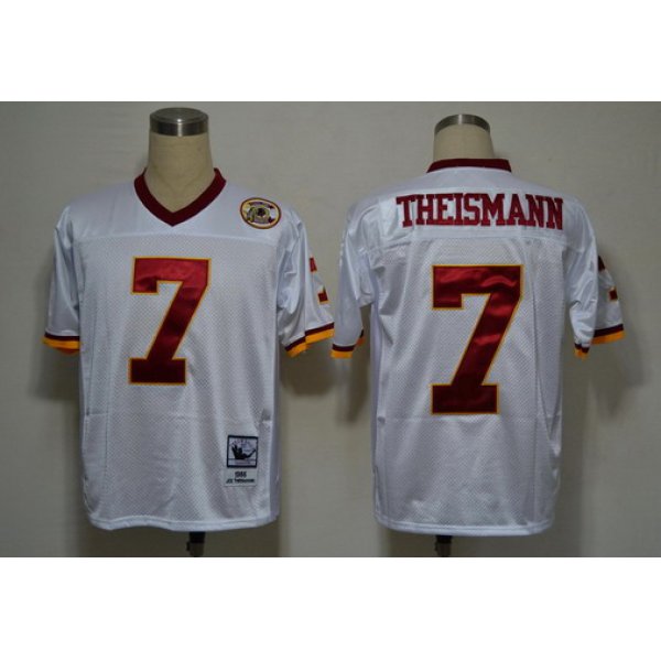 Washington Redskins #7 Joe Theismann White Throwback Jersey