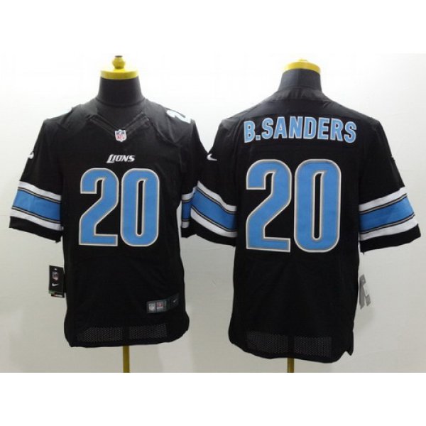 Nike Detroit Lions #20 Barry Sanders Black Elite Jersey