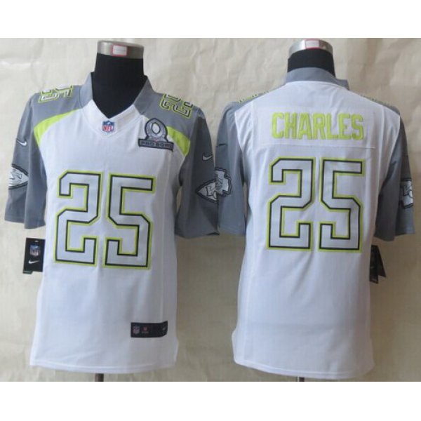 Nike Team Carter #25 Jamaal Charles 2015 Pro Bowl White Elite Jersey