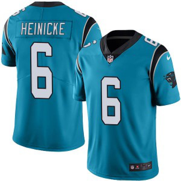 Men's Nike Carolina Panthers #6 Taylor Heinicke Limited Blue Alternate Vapor Untouchable Jersey