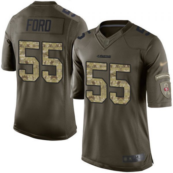 49ers #55 Dee Ford Green Men's Stitched Football Limited 2015 Salute To Service Jersey