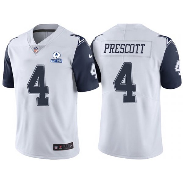 Men's Dallas Cowboys #4 Dak Prescott Color Rush 60th Anniversary Vapor Untouchable Stitched NFL Nike Limited Jersey