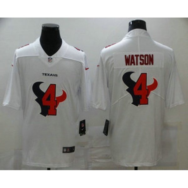 Men's Houston Texans #4 Deshaun Watson White 2020 Shadow Logo Vapor Untouchable Stitched NFL Nike Limited Jersey