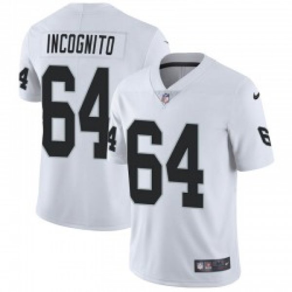 Men's Las Vegas Raiders #64 Richie Incognito Limited White Vapor Untouchable Jersey
