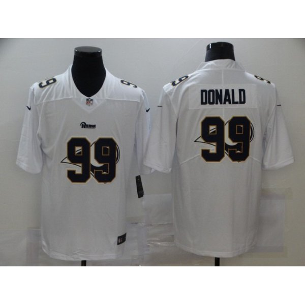 Men's Los Angeles Rams #99 Aaron Donald White 2020 Shadow Logo Vapor Untouchable Stitched NFL Nike Limited Jersey
