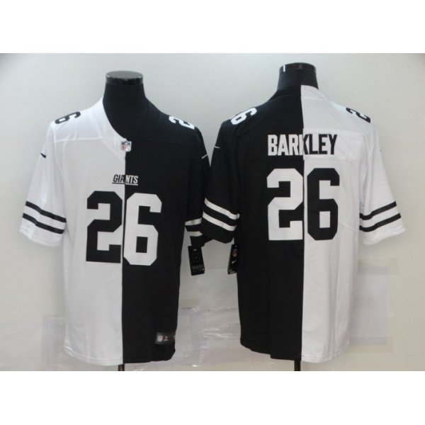 Men's New York Giants #26 Saquon Barkley White Black Peaceful Coexisting 2020 Vapor Untouchable Stitched NFL Nike Limited Jersey