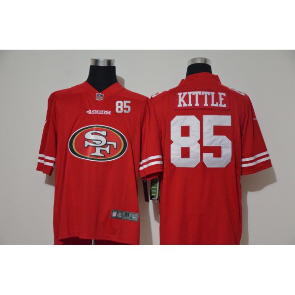 Men's San Francisco 49ers #85 George Kittle Red 2020 Big Logo Number Vapor Untouchable Stitched NFL Nike Fashion Limited Jersey