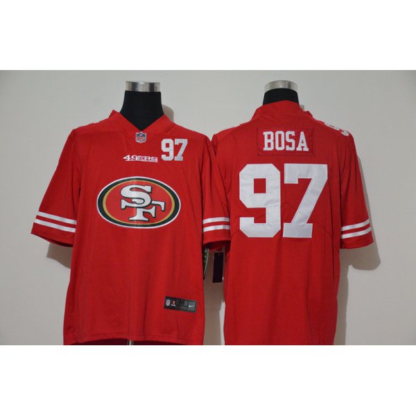Men's San Francisco 49ers #97 Nick Bosa Red 2020 Big Logo Number Vapor Untouchable Stitched NFL Nike Fashion Limited Jersey