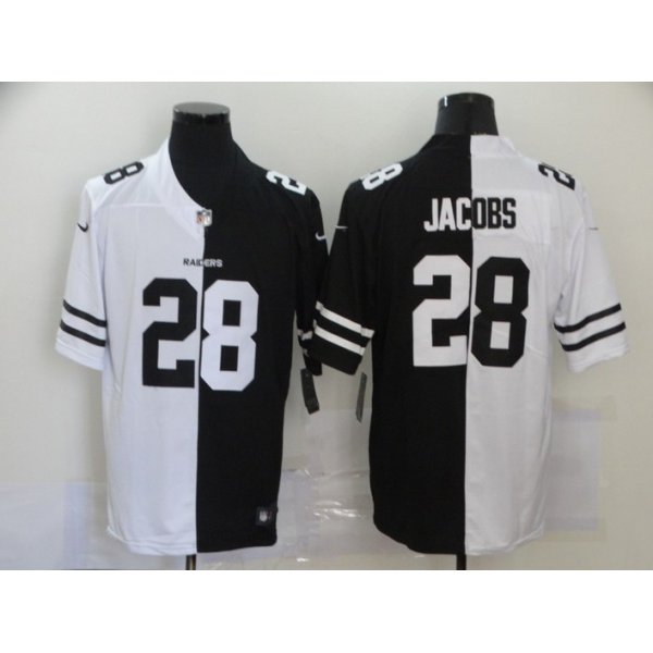 Nike Raiders 28 Josh Jacobs Black And White Split Vapor Untouchable Limited Jersey