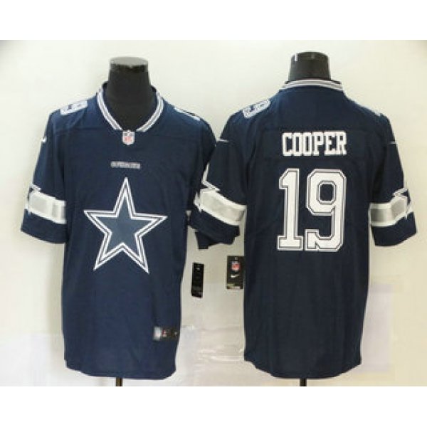 Men's Dallas Cowboys #19 Amari Cooper Navy Blue 2020 Big Logo Vapor Untouchable Stitched NFL Nike Fashion Limited Jersey