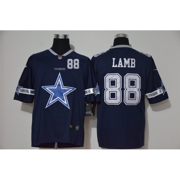 Men's Dallas Cowboys #88 CeeDee Lamb Navy Blue 2020 Big Logo Number Vapor Untouchable Stitched NFL Nike Fashion Limited Jersey