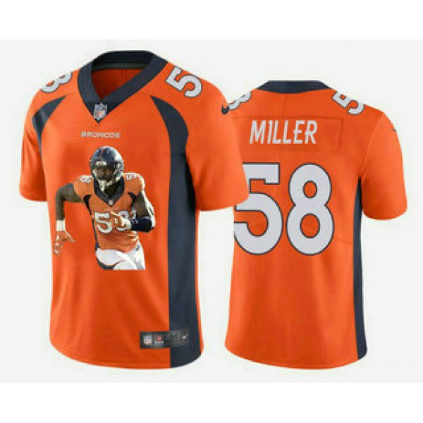Men's Denver Broncos #58 Von Miller Orange Player Portrait Edition 2020 Vapor Untouchable Stitched NFL Nike Limited Jersey