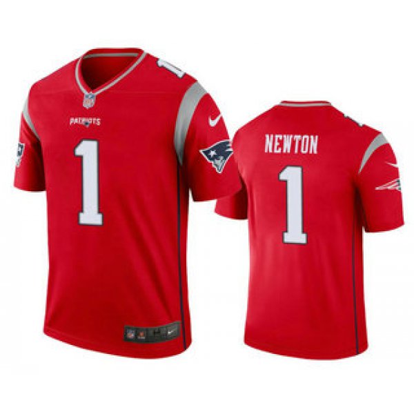 Men's New England Patriots #1 Cam Newton Red 2020 Inverted Legend Stitched NFL Nike Limited Jersey