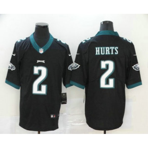 Men's Philadelphia Eagles #2 Jalen Hurts Black 2020 Vapor Untouchable Stitched NFL Nike Limited Jersey