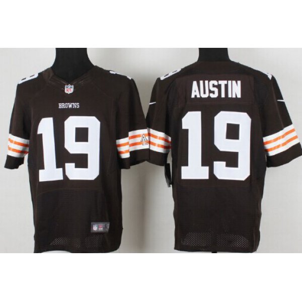 Nike Cleveland Browns #19 Miles Austin Brown Elite Jersey