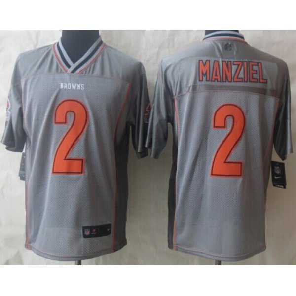 Nike Cleveland Browns #2 Johnny Manziel 2013 Gray Vapor Elite Jersey