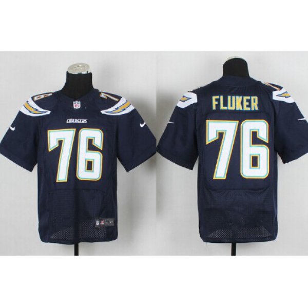 Nike San Diego Chargers #76  D. J. Fluker 2013 Navy Blue Elite Jersey