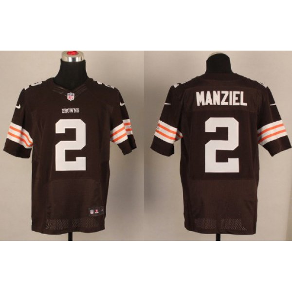 Nike Cleveland Browns #2 Johnny Manziel Brown Elite Jersey