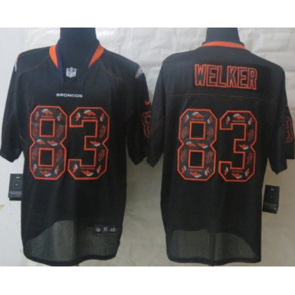 Nike Denver Broncos #83 Wes Welker Lights Out Black Ornamented Elite Jersey