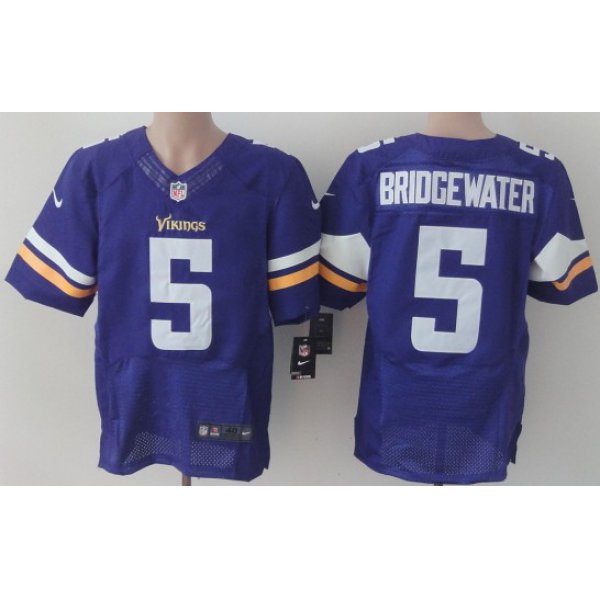 Nike Minnesota Vikings #5 Teddy Bridgewater 2013 Purple Elite Jersey