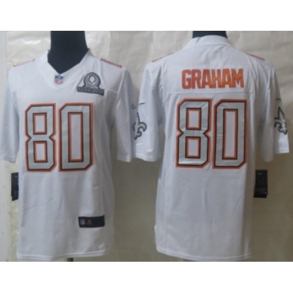 Nike New Orleans Saints #80 Jimmy Graham 2014 Pro Bowl White Jersey